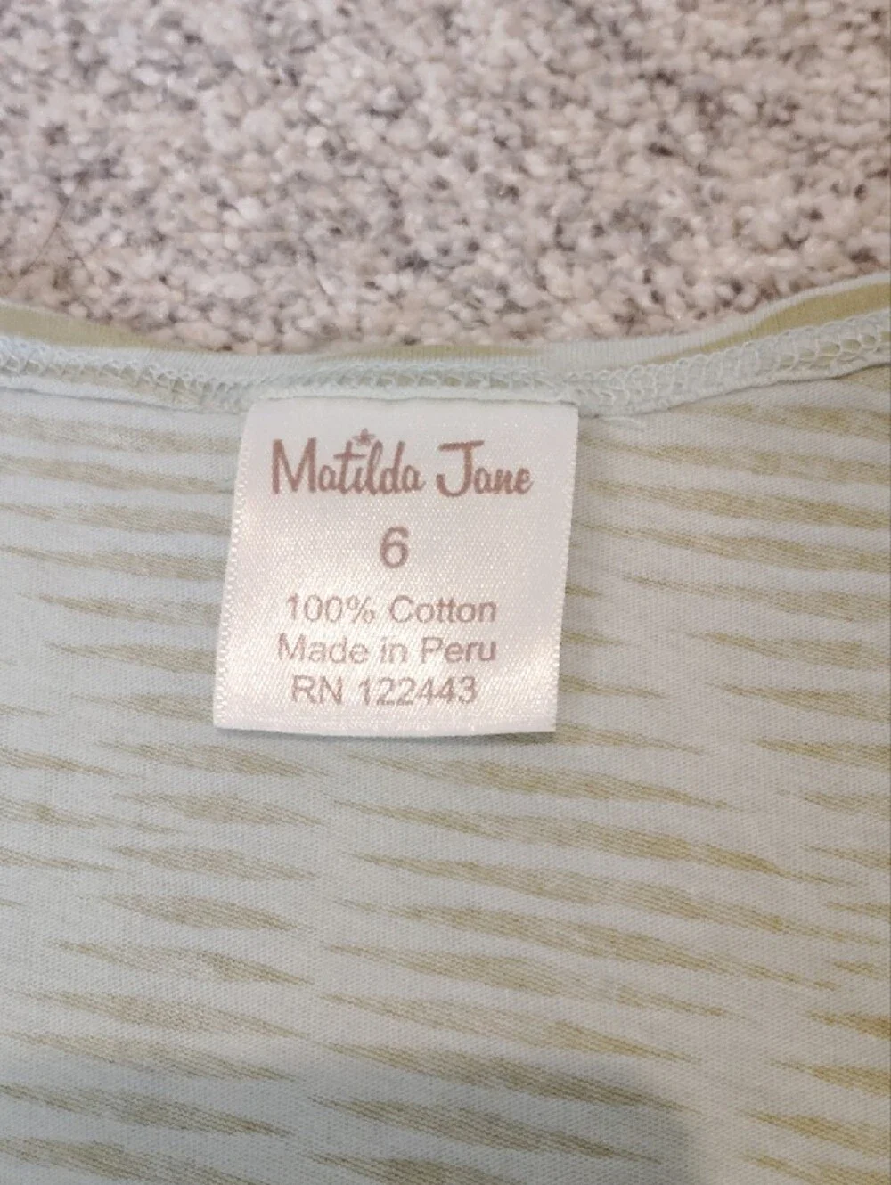 Matilda Jane Light Sage Striped Ruffle-Hem Tank Dress